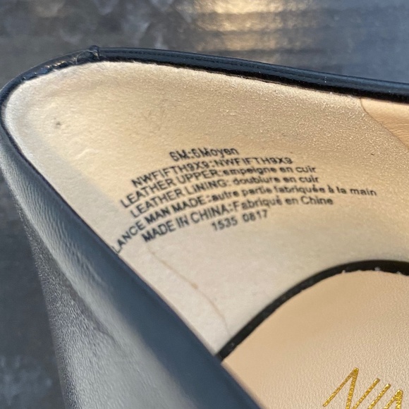 Nine West Black Leather Stiletto Pumps - Sz 6 - Picture 4 of 14